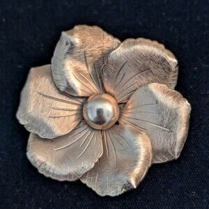 Vintage 1960s Rhododendron Gold Tone Brooch